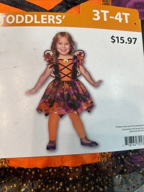 Toddler Orange and Purple Pumpkin Witch Costume Dress